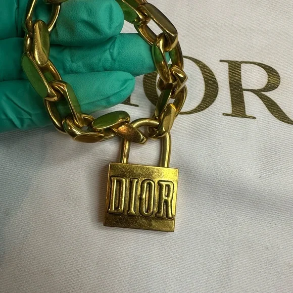 Dior Gold-Tone Logo Chain Bracelet - Picture 5 of 11